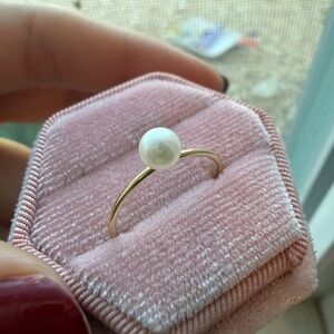 Zoe Chicco - Classic White Pearl Solitaire Ring in 14k Gold